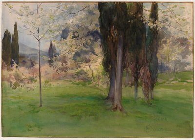 Spring Landscape with Trees by Onorato Carlandi
